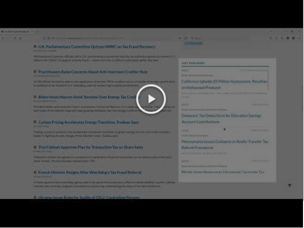 Vidéo d'une visite guidée du site Tax Notes